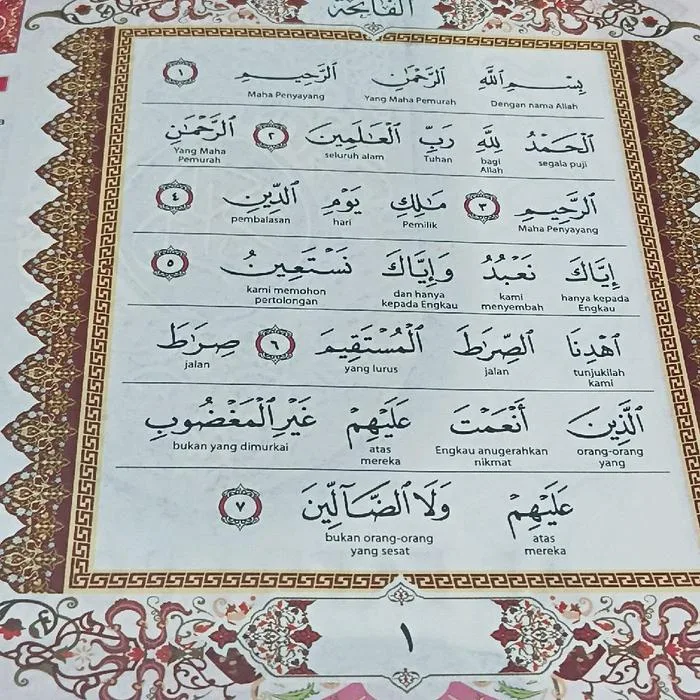 Halaman Surah Al-Fatihah Terjemahan Perkata Demi Perkata