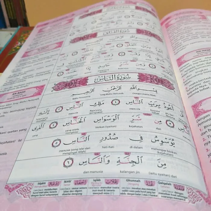 Halaman Surah An-Nas Kod Tajwid Berwarna